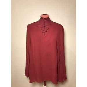 Violet & Claire Maroon Blouse